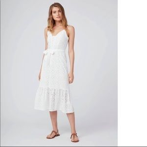 NWT Paige SERYNE EYELET MIDI DRESS in WHITE Size 4 $125